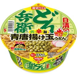 【限定】 日清の汁なしどん兵衛 青唐揚げ玉うどん 93g [即席カップ麺]