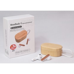 完全ワイヤレスイヤホン Bluetooth White＋bamboo Woodbuds II