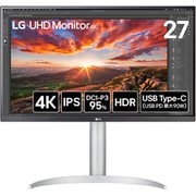 液晶モニター/27型/LG UHD Monitor 4K /4K(3840×2160)/IPS/DCI-P3 95%/DisplayHDR 400/アンチグレア/HDMI×2/DisplayPort/USB Type-C(USB PD90W)/USBハブ(Down×2) 27UP850K-W