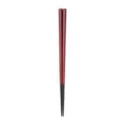 G-64706 [日本製 漆塗 箸 黒檀 五角 漆塗分 21.5cm 朱]