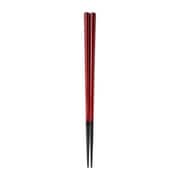 G-64712 [日本製 漆塗 箸 黒檀 八角 漆塗分 21.5cm 朱]