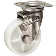 UKAI ステンレス製キャスター ストッパー付旋回(自在)金具 JABタイプ ナイロン 車輪径130mm PJAB-130