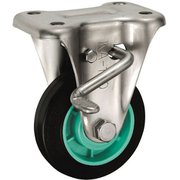 UKAI ステンレス製キャスター ストッパー付固定金具 KABZタイプ ゴム 車輪径100mm PNAKABZ-100