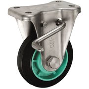 UKAI ステンレス製キャスター ストッパー付固定金具 KABZタイプ ゴム 車輪径130mm PNAKABZ-130
