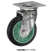 UKAI ステンレス製キャスター ストッパー付旋回(自在)金具 JABタイプ ゴム 車輪径200mm PNDJAB-200