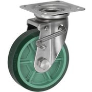 UKAI ステンレス製キャスター ストッパー付旋回(自在)金具 JABタイプ ウレタンゴム 車輪径150mm PNUAJAB-150