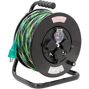 光るドラムリール 防雨防塵型100V 温度センサー付 アース付 過負荷漏電保護兼用ブレーカー付 30m TRHDL-30M