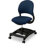 ハイブリッドチェア ファブリックタイプ ミドルバック 電動昇降デスク用 回転チェア ブラック×ネイビーブルー色 CDC-927BKNB