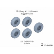 P35-173 1/35 現用 アメリカ M1114ハンヴィー 自重変形タイヤセット （ブロンコ用） [プラモデル用パーツ]
