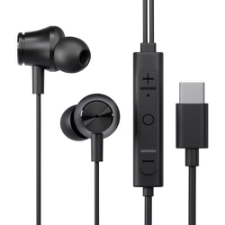 アクティブノイズキャンセリング搭載 USB Type-Cコネクタ ステレオイヤホン ブラック PG-SECE5BK1