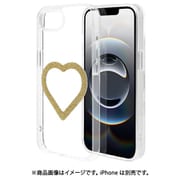 iPhone 16e 用 ハイブリッドケース ミニュ マグネットアクセサリー対応 磁力充電 背面クリア ハート型 ラメゴールド 衝撃吸収 TPU+PC クリア 8799IP5EHPGD
