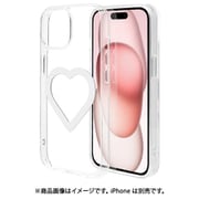 iPhone 15/14/13 用 ハイブリッドケース ミニュ マグネットアクセサリー対応 磁力充電 背面クリア ハート型 衝撃吸収 TPU+PC クリア 9117IP361HPCL