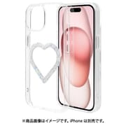 iPhone 15/14/13 用 ハイブリッドケース ミニュ マグネットアクセサリー対応 磁力充電 背面クリア ハート型 ダイヤ 衝撃吸収 TPU+PC クリア 9118IP361HPDI