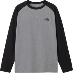 ロングスリーブESベースボールティー メンズ カットソー ミックスグレー×ブラック（ZK） Lサイズ NT82591