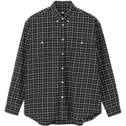 ロングスリーブフロストフォージフランネルシャツ ユニセックス シャツ ブラック×クリアレイクブルーチェック （BL） Mサイズ NR62431