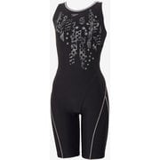 クラッシュドットルースンニースキン レディース 水着 ブラック×シルバー(KV) Lサイズ SFW12563