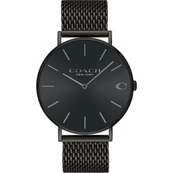 COACH ブラックメッシュ時計 COACH コーチ 腕時計 メンズ ウォッチ メッシュベルト シンプル