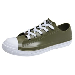 レディース レインシューズ 防水 雨靴 PVC スニーカーGMOOD ジームード カーキ M（23-23.5cm） gm-010-khaki-M