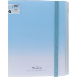 [限定] ゴムバンド付クリアファイル 5P+ファスナーポケット mitte ブルーソーダ S2174600