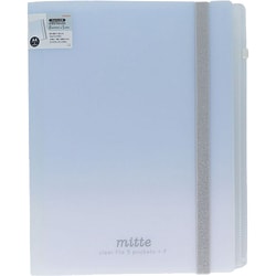 [限定] ゴムバンド付クリアファイル 5P+ファスナーポケット mitte ホワイトソーダ S2174618