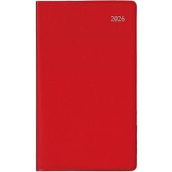 2026 ダイアリー 9月始 1Mブロック 薄型 レッド E2322