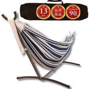 Susabi ダブルハンモック クラシックブルー+ハンモックスタンドセット茶 sbco-hmdb-set-br-clblue