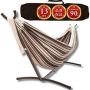 Susabi ダブルハンモック クラシックブラウン+ハンモックスタンドセット茶 sbco-hmdb-set-br-clbrown