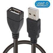 USB2.0 延長ケーブル 1m ブラック JTUSB2EX1M-BK
