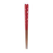 Gー64453 [螺鈿 貝しおり 赤 21cm 箸 漆塗 日本製]