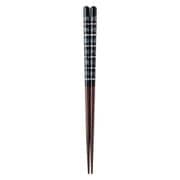 Gー63919 [螺鈿 波の花 黒 23cm 箸 食洗機可 日本製]