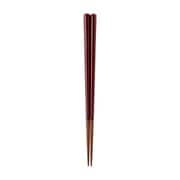 G-64048 [六角塗分面取り 朱 21cm 箸 漆塗 日本製]