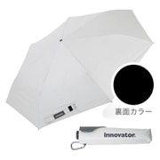 折りたたみ傘 晴雨兼用 innovator 60cm 手開き式 UVカット率100% 遮光率100% 遮熱効果 はっ水加工 スリム カラビナ付き 軽量 ホワイト×シルバー 18767 IN-60M-51