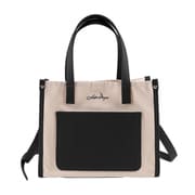 トートバッグ レディース 2way ショルダーバッグ 斜めがけ 大人 ミニ ハンドバッグ キャンバス 帆布 PU 異素材 A5 マチ広 軽量 自立 LIZDAYS リズデイズ ss20 lz-71618-NABK