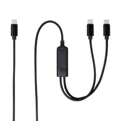 USB-C二股充電ケーブル PD100W対応 1.2m UYC-CC12P10