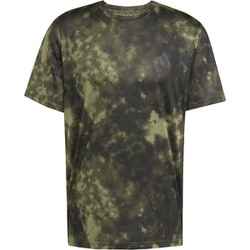 トレインエッセンシャルズシーズナル総柄プリントTシャツ メンズ ランニングウェア Olive Strata（JV7234） J/XLサイズ JUQ39