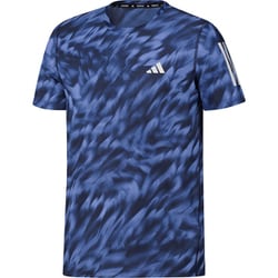オウンザラン総柄プリント半袖Tシャツ メンズ ランニングウェア シャツ Blue Fusion/Dark Blue（JZ5477） J/Mサイズ TX758