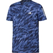 オウンザラン総柄プリント半袖Tシャツ メンズ ランニングウェア シャツ Blue Fusion/Dark Blue（JZ5477） J/XLサイズ TX758