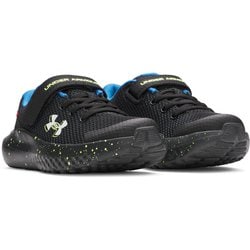 UAサージ4 AC キッズ ランニングシューズ Black/High Vis Yellow（006） 20cm 3027104