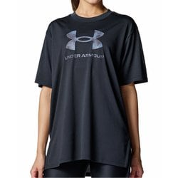 テックオーバーサイズドビッグロゴTシャツ レディース フィットネス ヨガ シャツ Black（001） LGサイズ 6007702