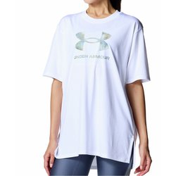 テックオーバーサイズドビッグロゴTシャツ レディース フィットネス ヨガ シャツ White（100） MDサイズ 6007702