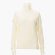 WS BOUCLE YARN TURTLENECK KNIT WHITE M BRG253W4000000M