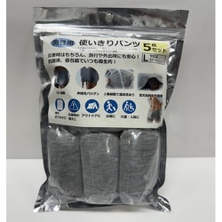 防災用 使い切りパンツ5個セット 男性用：Lサイズ （ ウェストサイズ：84～92cm ） グレー HH-1905