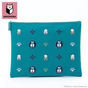 PB-2211173194 [NEKONOBA ぷくぷくプリント フラットポーチ ねこ茶商]