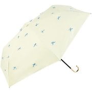 折りたたみ傘 完全遮光 晴雨兼用 J字ハンドル 50cm 手開き式 プティリボン ホワイト B-095722