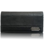 ロゴプレート ステッチワーク 長財布 BLACK 22469123