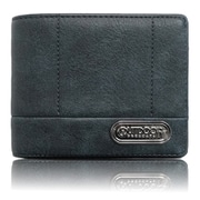 ロゴプレート ステッチワーク 二つ折財布 NAVY 22469124