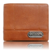 ロゴプレート ステッチワーク 二つ折財布 BROWN 22469124