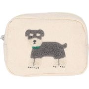 BG0066-1A [アニマルサガラ刺繍ポーチ シュナウザー/アイボリー]