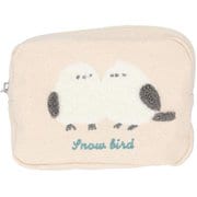 BG0066-3A [アニマルサガラ刺繍ポーチ シマエナガ/アイボリー]