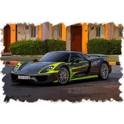 EM812C 1/43 Porsche 918 Spyder weissach package 2011 Rear Wing up メテオグレーメタリック/アシッドグリーンストライプ [レジンキャストミニカー]